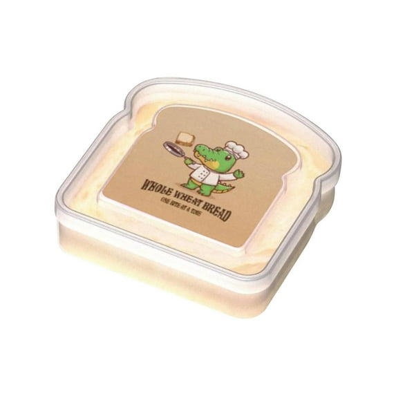 Oimcto Sandwich Container Small Bread Box + Yellow Sticker,Storage for Kitchen Counter,Bread Keeper with Airtight Lid,Plastic for Lunch Fresh Keeping Container Sandwich for Adults Prep Microwave