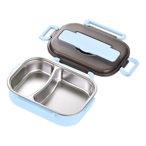 Oimcto Stainless Steel Compartment Lunch Box (Small 2 Compartments),Stainless Steel Split Fast Food Bento Box Insulation Bento Box High-Grade Stainless Steel Liner Box