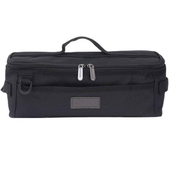 Oimcto Tool Storage Bag Black,Camping Travel Cookware Organizer Bag Large Capacity Zipper Closure Cooking Utensils Storage Portable Pouch for Outdoor Bbq Camp Cookware Kitchen Kit