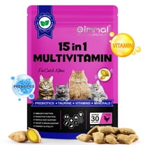Oimmal 15-In-1 Cat Multivitamin Treats with Fish Oil Support for Immune, Joint, Skin & Coat and Gut Health, Chicken Flavor, 3.7 oz