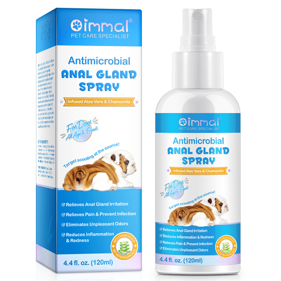 Oimmal Anal Gland Spray,Wound Spray for Dogs, Effective Relieves Anal Gland Irritations and Soothes Itching,Natural Ingredients,Reduces Dog Discomfort Anal Gland Healing Spray