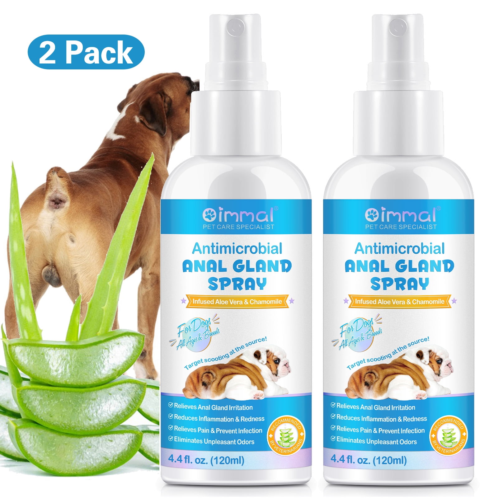 Oimmal Antimicrobial Anal Gland Spray for Dog, Anal Gland Support