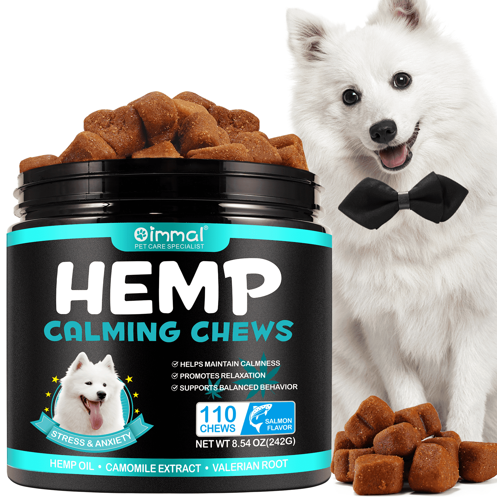 Oimmal Calming Chews for Dogs,for All Breeds & Sizes,Help Promote