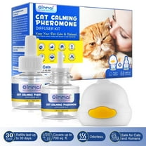 Oimmal Cat Calming Diffuser Kit (with 2 Refills), Plug-in Pheromone Calming Diffuser for Cats and Kitten, Relaxed at Home/in New Place, 60 Days Supply