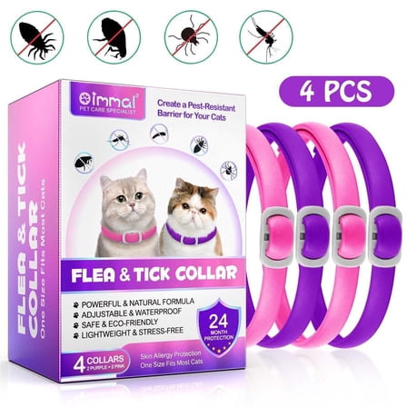 Oimmal Cat Collar, Helps Cats to Remove Parasites,Waterproof Adjustable,24 Months Protection