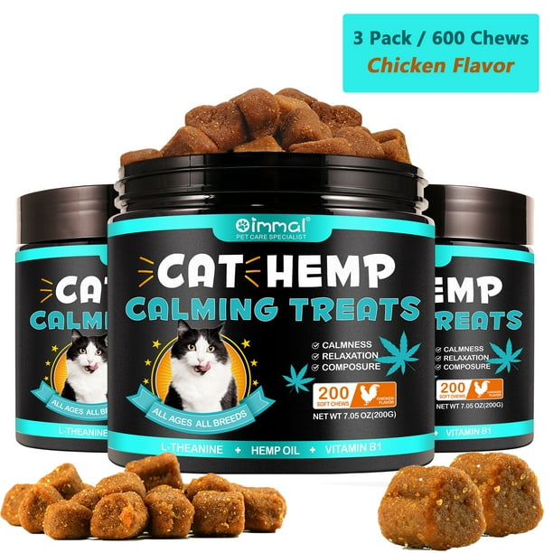 Oimmal Cat Treats,Calming Chews for Cats,Cat Anxiety and Calming Relief