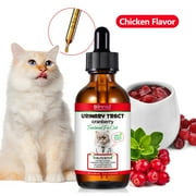 Oimmal Cat Urinary Tract Infection Drops, Natural UTI Treatment with Cranberry - Kidney+Bladder Support Supplement - Best Prevention Urine Incontinence, Bladder Stones 2 Oz - Chicken Flavor