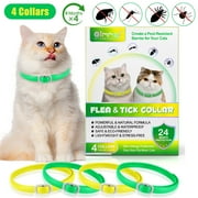 Oimmal Deworming Collar for Cat and Kitty, 6*4 Months Protection, Anti-mosquitoes, 19inch Adjustable Parasite Fl_ EA Collars, Waterproof, Natural Ingredients, 4 Collars - Black