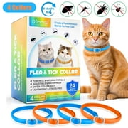 Oimmal Comfort Cat Collar, 24 Months, Soft & Comfortable, Adjustable 19inch (4 Collars - Blue & Orange)