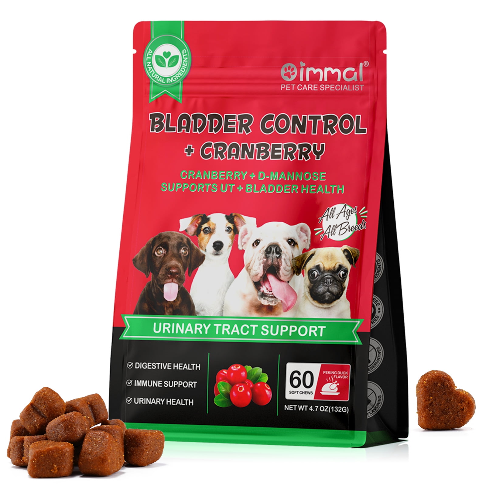Oimmal Cranberry Supplement Chews for DogsCranberry + DMannose to