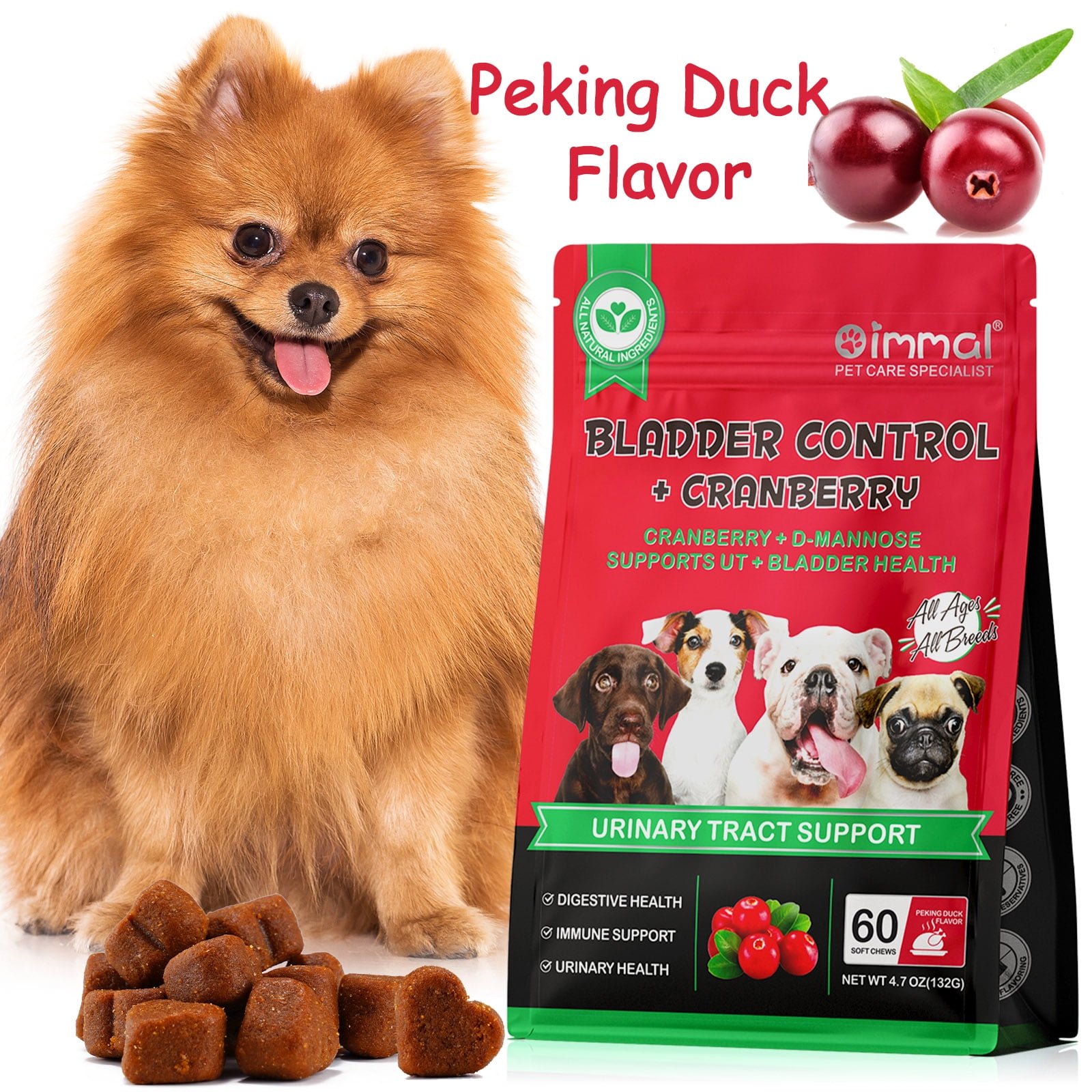 Oimmal Cranberry Urinary Tract for Dogs Bladder & Kidney Health