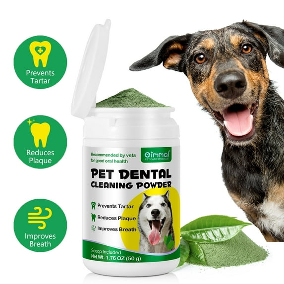 Oimmal Dental Powder for Dog - Dog Breath Freshener - Teeth Cleaning Made Easy – Targets Tartar & Bad Breath 50g