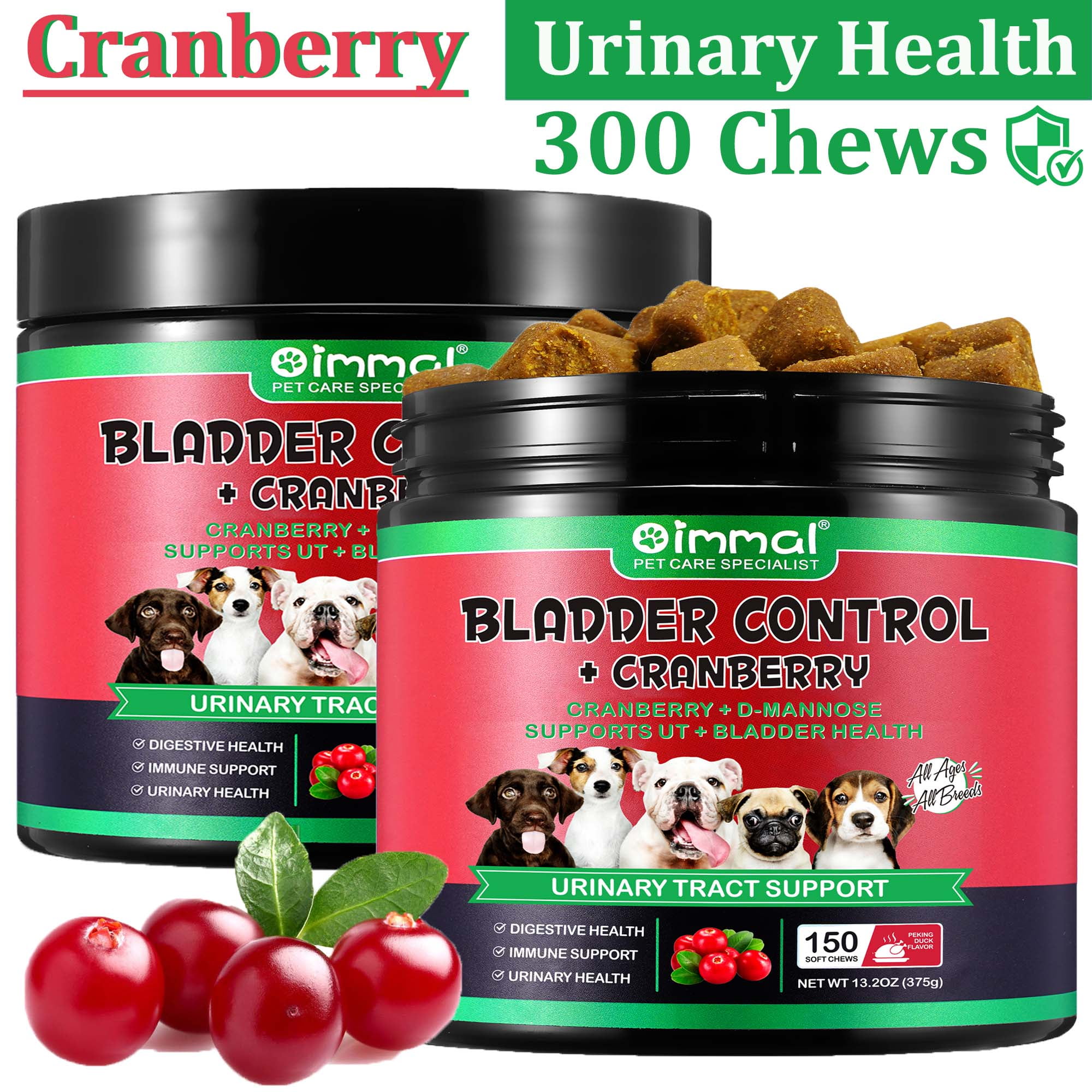 Oimmal Dog Bladder Control Cranberry Support Urinary Tract Health 300
