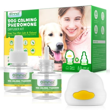Oimmal Dog Calming Pheromone Diffuser, 2 in 1 Plug-in Diffuser Kit for Dogs Anxiety Relief,Helps Dog Reduce Stress(1 Diffuser & 2 Refills)