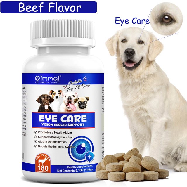 Oimmal Eye Supplements for Dogs 180 Eye Chewable Tablets for Vision