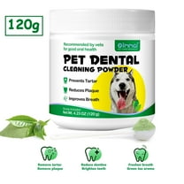 Oimmal Green Powder for Cleaning Dog Teeth, 120g Dog Teeth Cleaning Powder, Dog Breath Freshener , Targets Plaque & Tartar