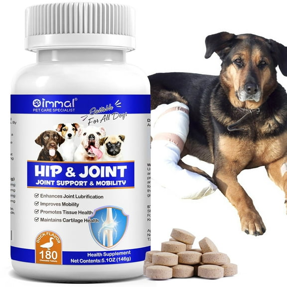 Oimmal Hip & Joint Chewable Tablets for Dog, Health Supplement with Chondroitin for Dogs Mobility Support & Dog, 180P Chewable Supplement for Dogs Joint Health