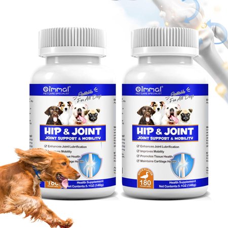 Oimmal Hip & Joint Chewable Tablets for Dogs, Enhances Joint Lubrification & Mobility, Health Supplement with Chondroitin, Suitable For All Dogs, Duck Flavor, 180P * 2Pack