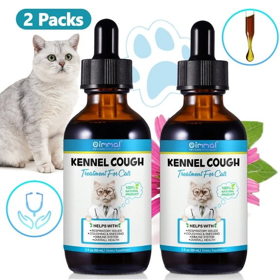 Oimmal Kennel Cough Supplements for Cats, Cough Supplements for Cat, Chicken Flavor - 4.4 fl.oz