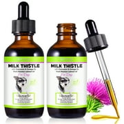 Oimmal Milk Thistle Drops for Dogs - Liver Support Supplement with Curcumin and Omega-3s Salmon Oil- Dogs Liver Protection & Defence - 4 fl oz
