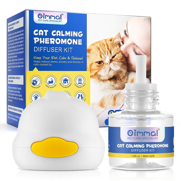 Oimmal Multi-Cat Calming Pheromone Diffuser for House-Cats, 30 Day Starter Kit (48 mL), 2in1 Plug-In Diffuser & 1.6fl.oz
