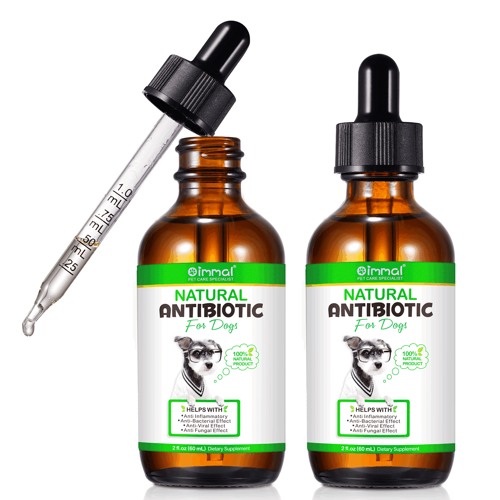 Oimmal Natural Antibiotic Drops for Dogs, Anti Inflammatory Anti