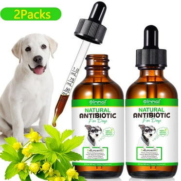 Oimmal Natural Antibiotic Supplements for Dogs, Anti-Inflammatory, Antifungal, Bacon Flavor, 2 fl.oz (2 Pack)