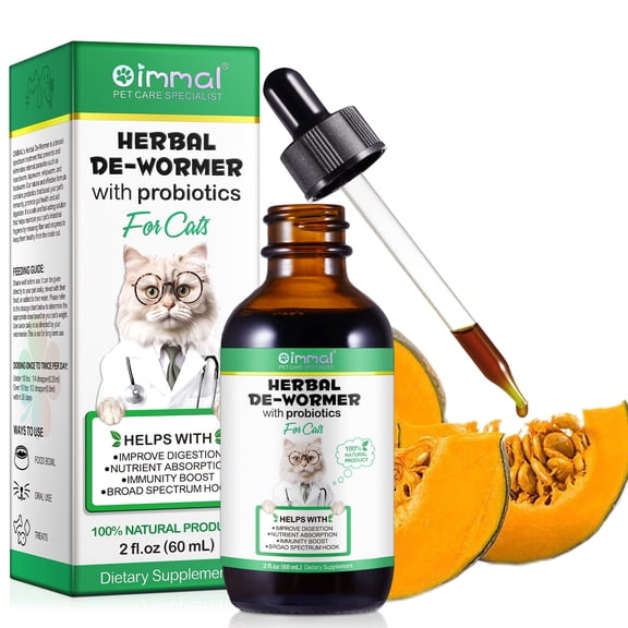 Oimmal Natural Herbal Supplement for Cats, Digestive Support with Probiotics, Helps Maintain Intestinal Health & Nutrient Absorption 60ml