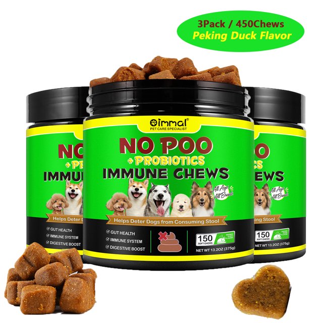 Oimmal No Poo Eating for Dogs and Probiotics Immune Chews,Helps Prevent