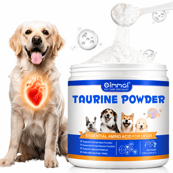 Oimmal Taurine Powder for Dogs, 7.05 oz (200 g), Essential Amino Acid Supplement, Supports Normal Heart & Vision Function, Maintains Daily Vitality, 99.9% Pure Taurine Powder