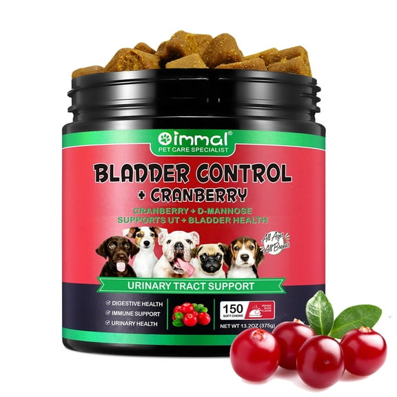 Oimmal Urinary Tract Chews for Dogs 150counts, Cranberry for Dogs UTI, Bladder & Kidney Health Supplement with Cranberry & D-Mannose - Peking Duck Flavor