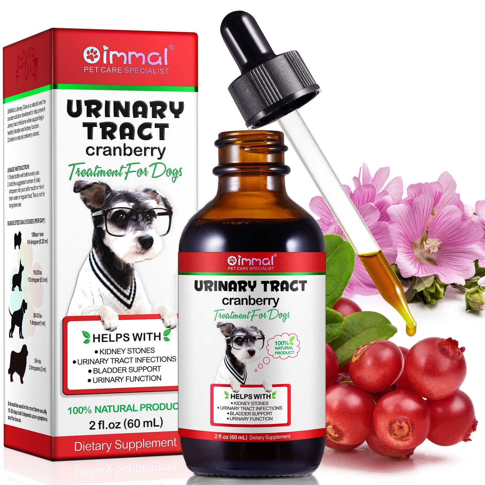 Oimmal Urinary Tract Infection Drops for Dog | Natural Cranberry ...