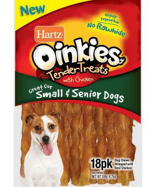 Oinkies Doggie Snacks Tender Treats with Chicken for Small & Senior