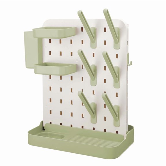 Oioane Baby Bottle Drying Rack with Removable Design, Space Saving Vertical Countertop Dryer Holder for Bottles, Pacifiers, Pump Parts, Green