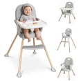 thumbnail image 1 of Oioane 4-in-1 Convertible High Chair for Baby and Toddlers, Foldable Highchairs with Dishwasher Safe Tray, Gray, 1 of 10