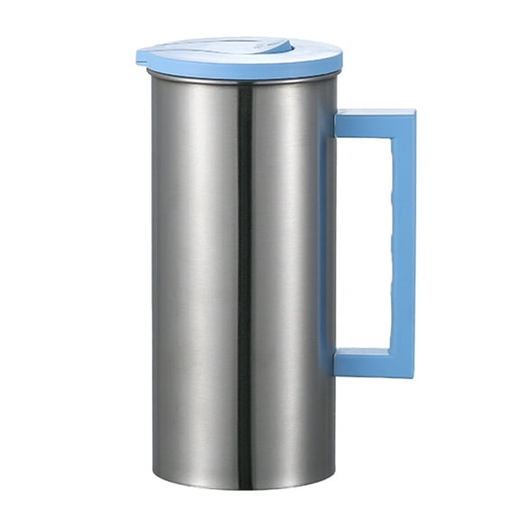Oioii 1.6L Stainless Steel Cold Water Kettle, Large Capacity Household Kettle with Lid, Convenient Straight Tube Design, Ideal for Restaurant, Beverage, Milk and Daily Home Use.,Blue