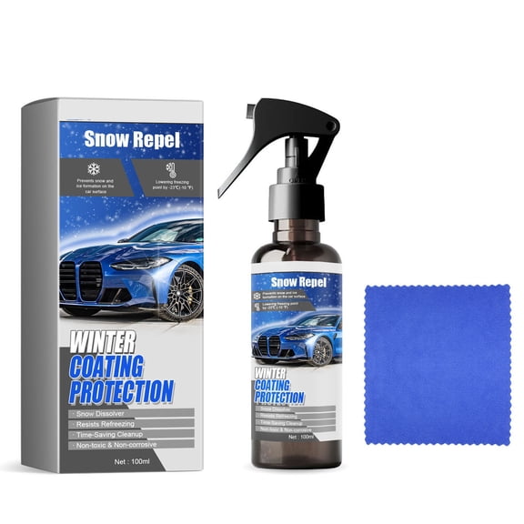 Oioii 100ml Car Windshield Snow Melting Coating Spray Defrosting and Snow Melting Agent for Car Windshields 100ml, Cold Season Essentials, Winter Stuff, Blue