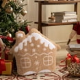 thumbnail image 1 of Oioii 14.17x14.17in Christmas Throw Pillows Plush Gingerbread House Snowflake Shaped Pillow for Christmas Winter Holiday Party Outdoor Bedroom Cushion Decoration, A, 1 of 7