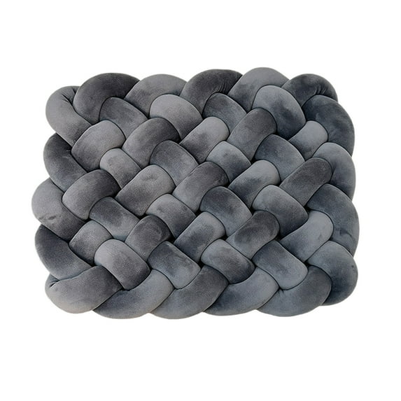 Oioii 18.9x14.9in Woven Cushions Seat Cushions Sofa Backrests and Pillow Decorations Suitable for Bed and Living Room, For Home Use, Holiday Essentials, Dark Gray
