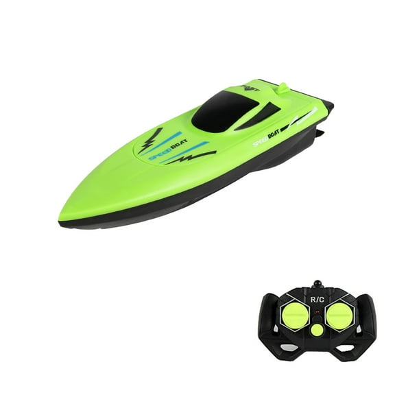 Oioii 2.4G Unlimited Remote Control High Speed Green Speedboat Toy for Pool Competition Electric Boat Model Rechargeable Remote Control Water Toy for Outdoor Play,Green