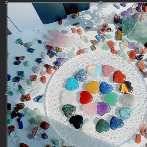 Oioii 2024 Mother's Day Crystal Stones Set, Rose Quartz Amethyst Polished Love Palm Stone, Natural Gemstones Healing Crystal Gift for Mom and Women, Mother's Day Gift, Mother's Day Ornament, B