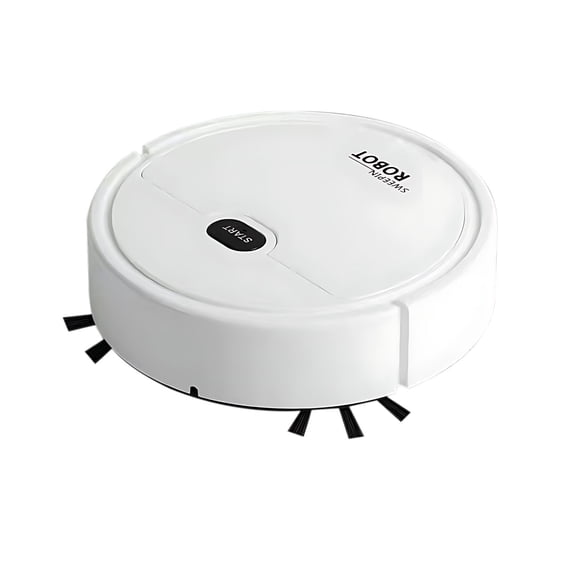 Oioii 21x21x5.5cm 3-In-1 Robotic Vacuum Mop Sweeper, Auto Obstacle Avoidance, 60 Mins Working Time, Low Noise; USB Charging Robot For Hard Floor, Tile Daily Household Cleaning,White