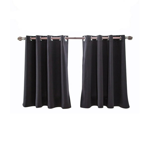 Oioii 2PCS Insulated Foam Lined Thick Blackout Grommet Window Curtain Panels, Thermal Insulated Drapes for Bedroom Living Room, Energy Saving Privacy Protect Curtains.,Black