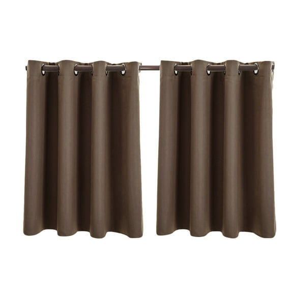 Oioii 2PCS Insulated Foam Lined Thick Blackout Grommet Window Curtain Panels, Thermal Insulated Drapes for Bedroom Living Room, Energy Saving Privacy Protect Curtains.,Coffee