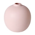 thumbnail image 1 of Oioii 3.86x3.74x0.98in Round Faux Ceramic Vase Planter, Plastic Centerpiece Decor, Modern Style Vase, Perfect For Tabletop And Shelf Home Layout.,Pink, 1 of 6