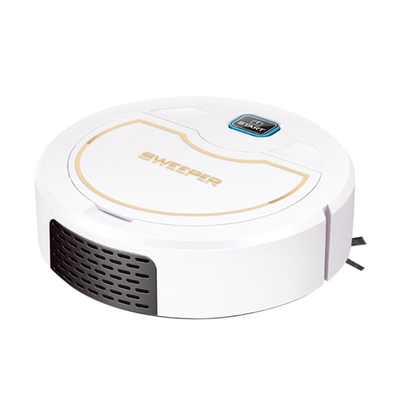 Oioii 3-In-1 USB Charging Robotic Floor Cleaner, Auto Obstacle Avoidance, 90 Mins Continuous Working; Compact Sweep Vacuum Mop Robot For Hard Tile & Wooden Household Floor Maintenance,White