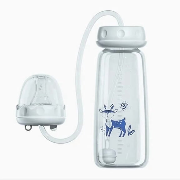Oioii 300ml Baby Feeding Bottle with Free Speech Function, Safe Food Grade Material Milk Bottle, Leakproof Anti-colic Baby Bottle, for Infant Newborn Daily Feeding Milk Water Drinking Use,Blue