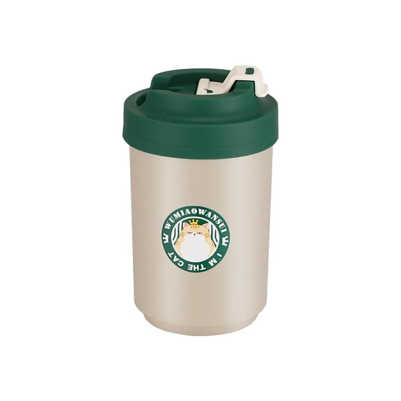 Oioii 304 Stainless Steel Double-layer Mug Home Office Water Cup with Handle Cup, Home Essentials, For Bedroom, Living Room, Bathroom, Kitchen, B