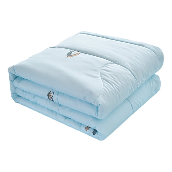 Oioii 39.3x59in Summer Cooling Milk Fiber Quilt, Soft Breathable Washable Thin Air Conditioner Blanket for Bedroom Sofa Office Nap and Daily Home Use,Blue