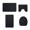 thumbnail image 1 of Oioii 4-Piece Foam Bath Mat Set, Soft and Comfortable Bathroom Rugs with Toilet Mats, High Water Absorption, Non-Slip, Thick, Machine Washable, Quick Drying, Dark Color for Home Bathroom,Black, 1 of 9